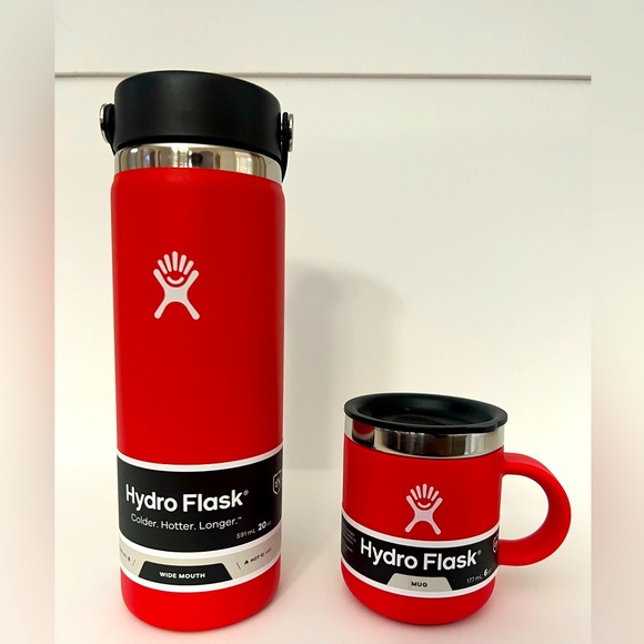 Hydro Flask Bundle; 20oz Wide Flex Cap Bottle 6oz Travel Mug